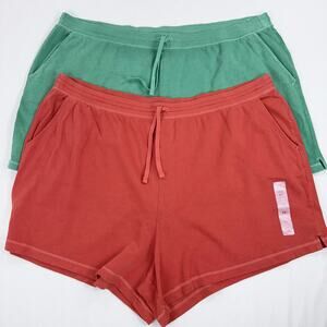 Old Navy Plus Women's French Terry Lounge Short Set 4X Orange Green